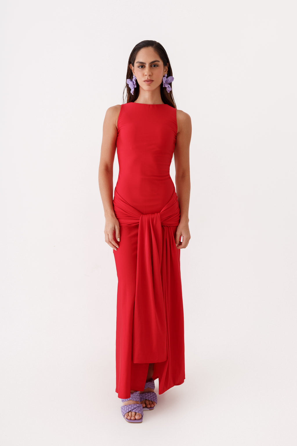 Vestido largo rojo Gigi